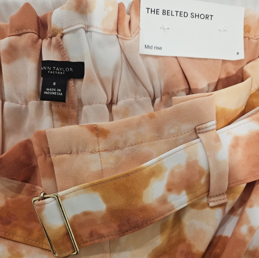 Ann Taylor Tie Dye Belted Shorts Size 8 - Picture 5 of 5